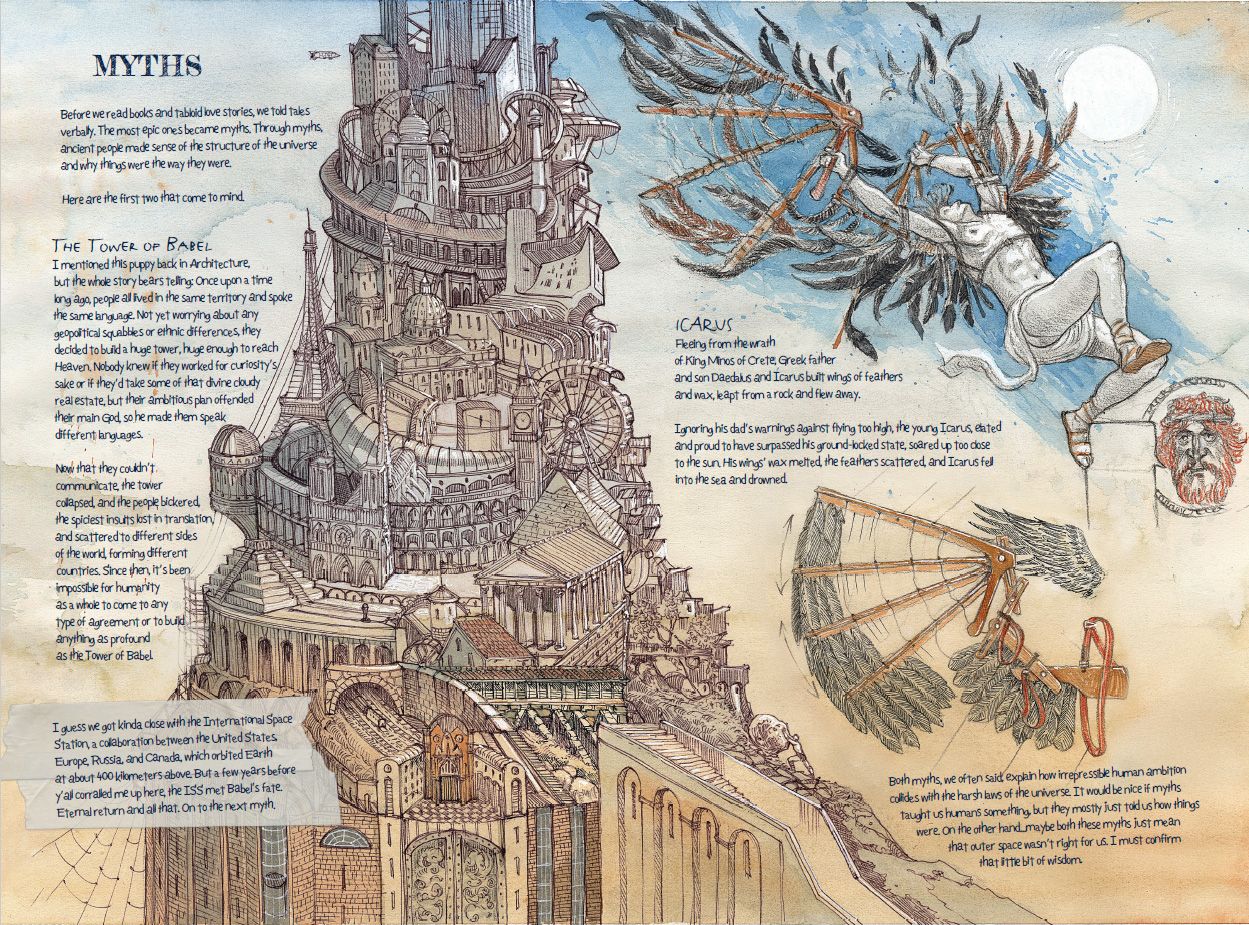 Pagina d'esempio del libro - "Myths"